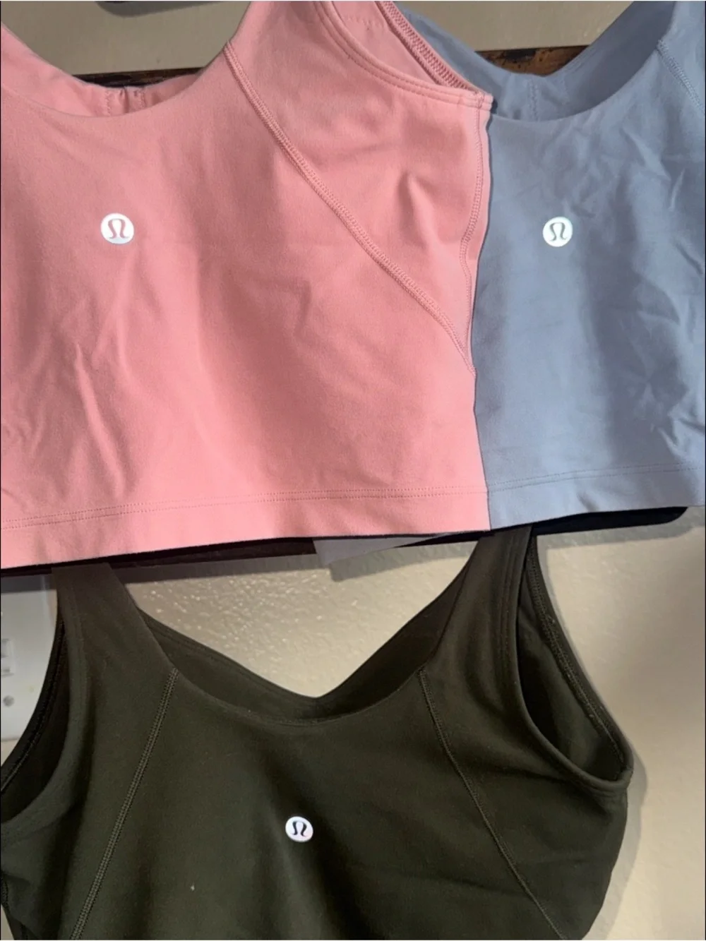3-Pack Lululemon Align Tanks (2021):  Olive, Blush Pink, Light Blue